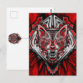 Wolf-Haida-Stammes-Totem-Design Postkarte (Vorne/Hinten)