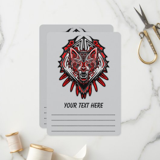 Wolf-Haida-Stammes-Totem-Design Programm (Vorderseite/Rückseite Beispiel)