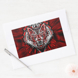 Wolf-Haida-Stammes-Totem-Design Rechteckiger Aufkleber