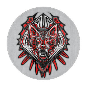 Wolf-Haida-Stammes-Totem-Design Schneidebrett