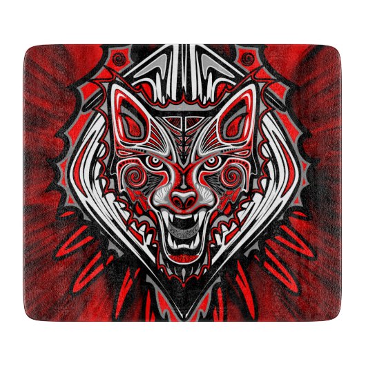 Wolf Haida-Stammes-Totem-Design Schneidebrett (Vorderseite)