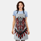 Wolf Haida-Stammes-Totem-Design Schürze (Getragen)