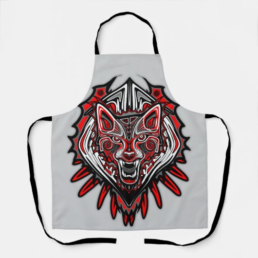 Wolf Haida-Stammes-Totem-Design Schürze (Vorderseite)