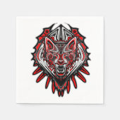 Wolf-Haida-Stammes-Totem-Design Serviette (Vorderseite)