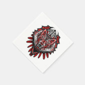 Wolf-Haida-Stammes-Totem-Design Serviette (Ecke)