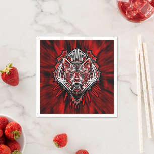 Wolf Haida-Stammes-Totem-Design Serviette