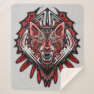 Wolf-Haida-Stammes-Totem-Design Sherpadecke