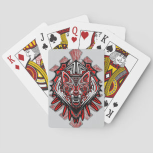 Wolf-Haida-Stammes-Totem-Design Spielkarten