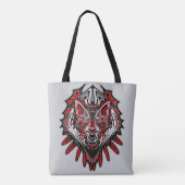 Wolf-Haida-Stammes-Totem-Design Tasche (Rückseite)