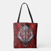 Wolf-Haida-Stammes-Totem-Design Tasche (Rückseite)