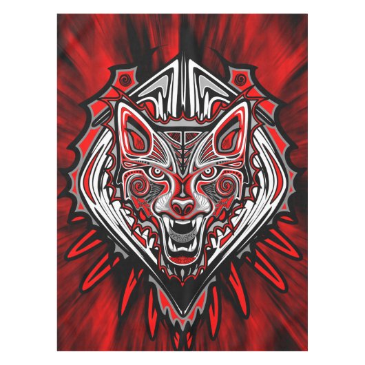 Wolf-Haida-Stammes-Totem-Design Tischdecke (Vorderseite)