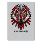 Wolf-Haida-Stammes-Totem-Design Tischnummer (Rückseite)