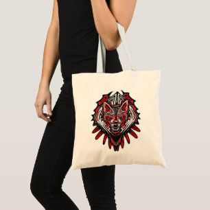 Wolf-Haida-Stammes-Totem-Design Tragetasche