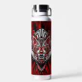 Wolf-Haida-Stammes-Totem-Design Trinkflasche (Rückseite)