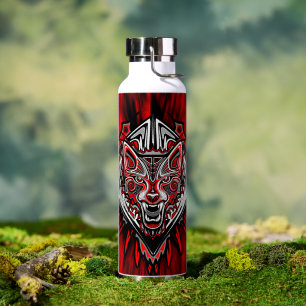 Wolf-Haida-Stammes-Totem-Design Trinkflasche