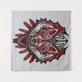 Wolf-Haida-Stammes-Totem-Design Wandteppich (Vorderseite (Horizontal))