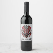 Wolf-Haida-Stammes-Totem-Design Weinetikett (Vorderseite)