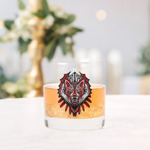 Wolf-Haida-Stammes-Totem-Design Whiskyglas