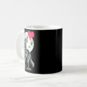 Wolf hält Herz Valentinstag Süße Wölfe Val Kaffeetasse (Vorderseite Links)