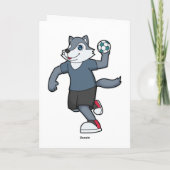 Wolf Handballspieler Handball Karte (Rückseite)
