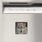 Wolf handbemalt magnet (In Situ (Geschirrspüler))