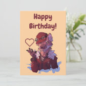 Wolf happy birthday karte (Stehend Vorderseite)