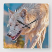WOLF HAPPY TRAILS QUADRATISCHE WANDUHR (Vorderseite)