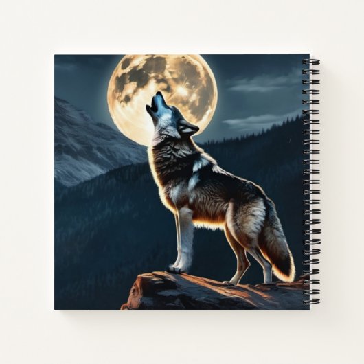 Wolf Hardcover Notizblock (Rückseite)
