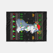 Wolf hässliche Weihnachtspullover Feiertags-Santa Fleecedecke (Vorderseite (Horizontal))