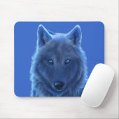 Wolf-Hauptneonblau Mousepad (Mit Mouse)