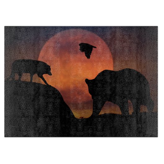 Wolf Hawk und Bärenschneider Schneidebrett (Vorderseite)