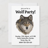 Wolf Head Animal Gray Wild Wolf Einladung (Vorderseite)