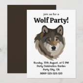 Wolf Head Animal Gray Wild Wolf Einladung (Vorne/Hinten)