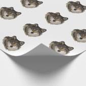 Wolf Head Animal Gray Wild Wolf Geschenkpapier (Ecke)