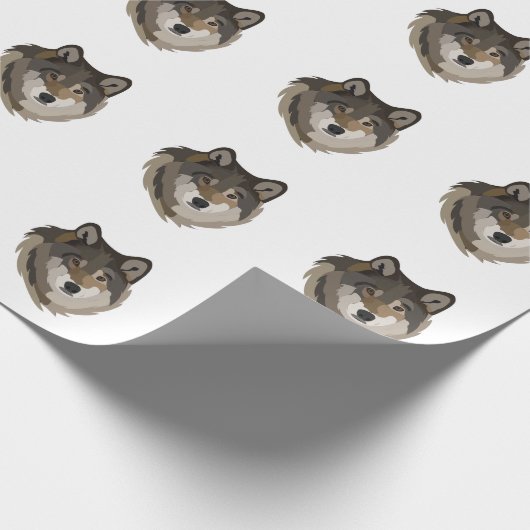 Wolf Head Animal Gray Wild Wolf Geschenkpapier (Ecke)