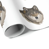 Wolf Head Animal Gray Wild Wolf Geschenkpapier (Rolleneckpunkt)