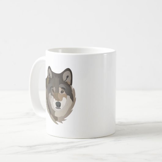 Wolf Head Animal Gray Wild Wolf Kaffeetasse (Vorderseite Links)