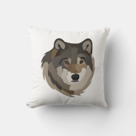 Wolf Head Animal Gray Wild Wolf Kissen
