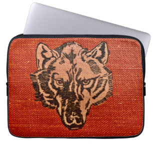 Wolf Head auf der Red Electronics Bag Laptopschutzhülle
