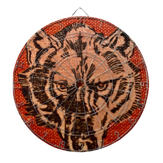 Wolf Head auf Red Dartboard Dartscheibe (vorne)
