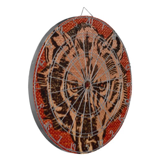 Wolf Head auf Red Dartboard Dartscheibe (Vorderseite Links)