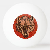 Wolf Head auf Red Ping Pong Ball Tischtennisball (Vorderseite)