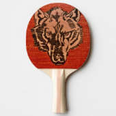 Wolf Head auf Red Ping Pong Paddle Tischtennis Schläger (Rückseite)