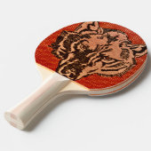 Wolf Head auf Red Ping Pong Paddle Tischtennis Schläger (Vorderseite)