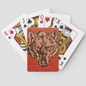 Wolf Head auf Red Playing Cards Spielkarten (Rückseite)