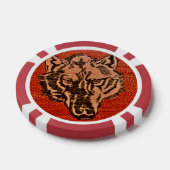Wolf Head auf Red Poker Chips (Einzeln)