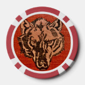 Wolf Head auf Red Poker Chips (Rückseite)