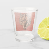 Wolf Head auf Red Shot Glass Schnapsglas (Rückseite)