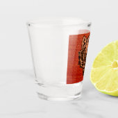 Wolf Head auf Red Shot Glass Schnapsglas (Links)