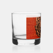 Wolf Head auf Red Whiskey Glass Whiskyglas (Rechts)